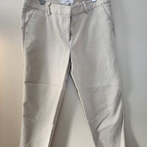 LOFT Women's Riviera Slim Cropped Khaki Trousers 12p